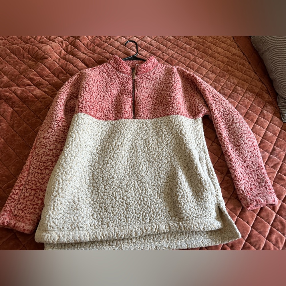 Fuzzy 1/3 zip sweater